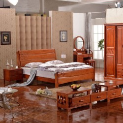 2014新款 橡木卧室家具 精品实木床 1.5米/1.8米双人橡木床6662#
