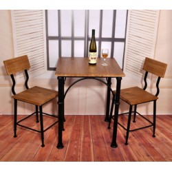 珍岗欧式实木餐厅桌椅组合 户外休闲咖啡厅桌椅 铁艺快餐桌椅批发