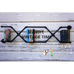 美式乡村铁艺家具工业水管复古创意个性书架墙上挂壁置物架装饰架