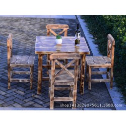 碳化靠椅 碳化桌椅 户外休闲靠椅 可加工定制 实木家具 聚美家具