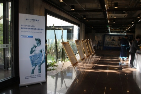 现场简一大理石瓷砖展示