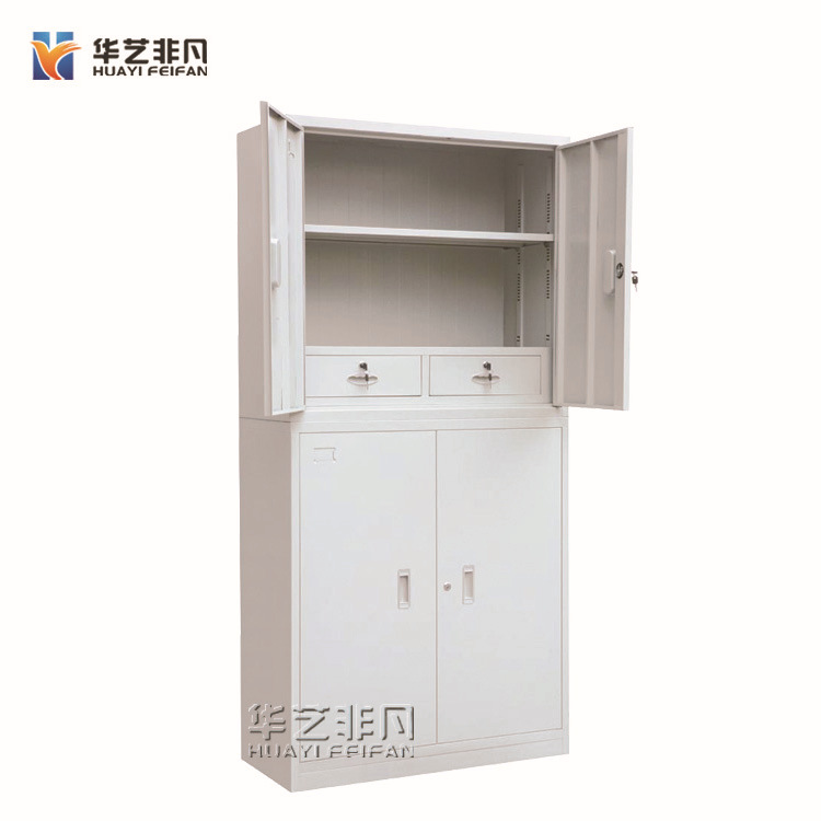 公司档案室双层办公活动柜 钢制资料柜 华艺非凡北京钢制文件柜厂