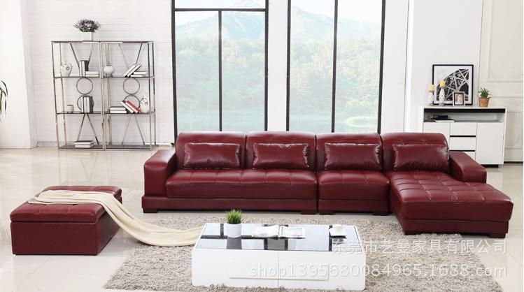 sofa 厂家直销头层牛皮大小户型个性功能组合真皮家具YM-GL-008