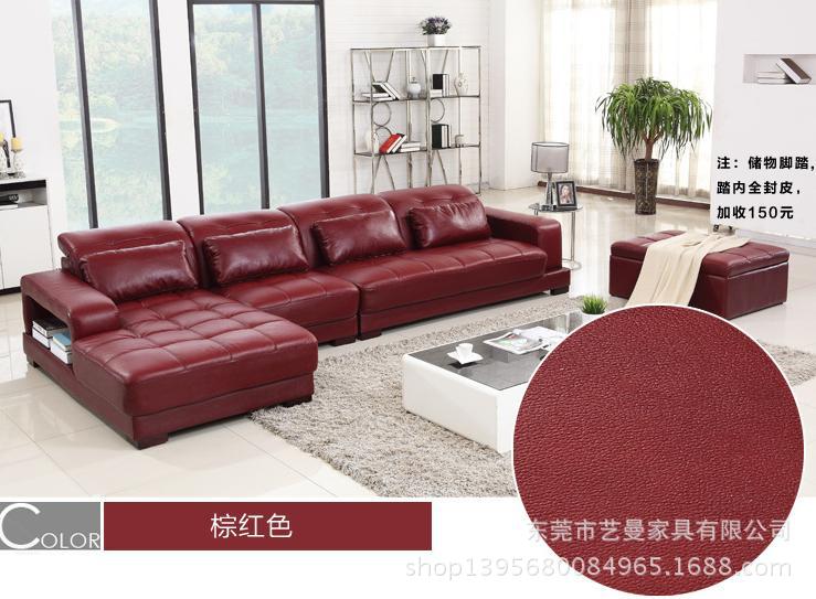 sofa 厂家直销头层牛皮大小户型个性功能组合真皮家具YM-GL-008