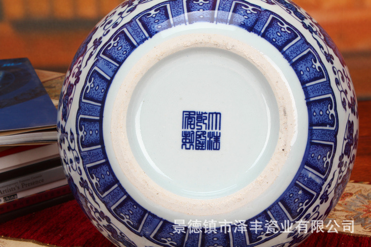 景德镇陶瓷器 高档仿古釉下彩青花瓷花瓶 家居装饰工艺品摆件批发