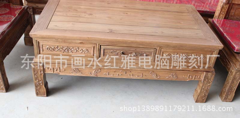 木雕来料加工 实木沙发组合 榆木象头福禄寿沙发5件套家具特价