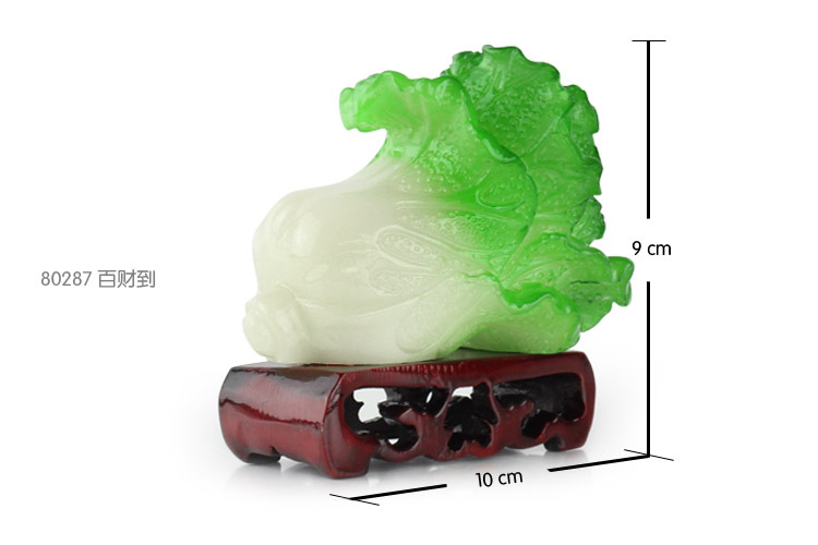 树脂工艺品摆件仿玉白菜小百财到家居办公风水财件装饰小摆设