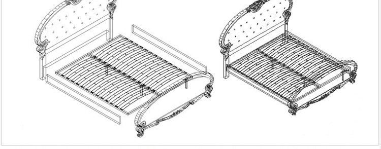 欧式家具双人床法式公主床实木橡木1.8米大床厂家直销