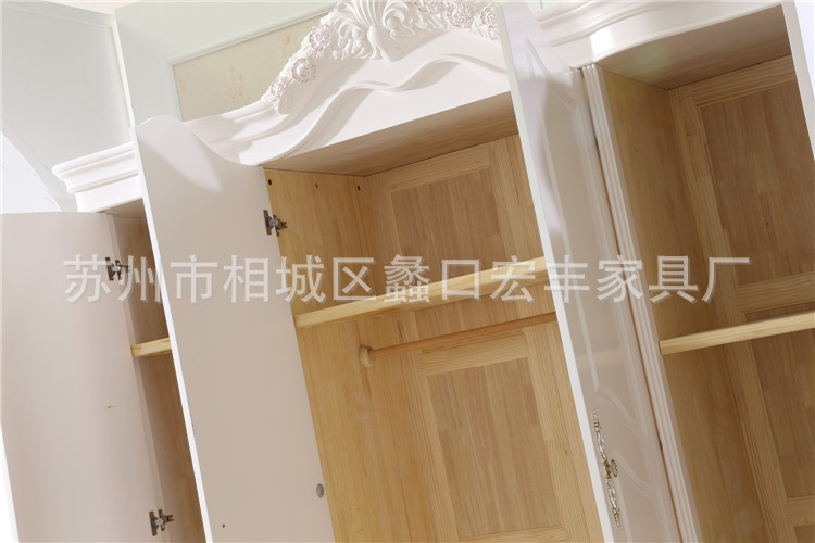 欧式衣柜实木衣橱带抽屉卧室套房家具欧式实木衣柜非南康货特价
