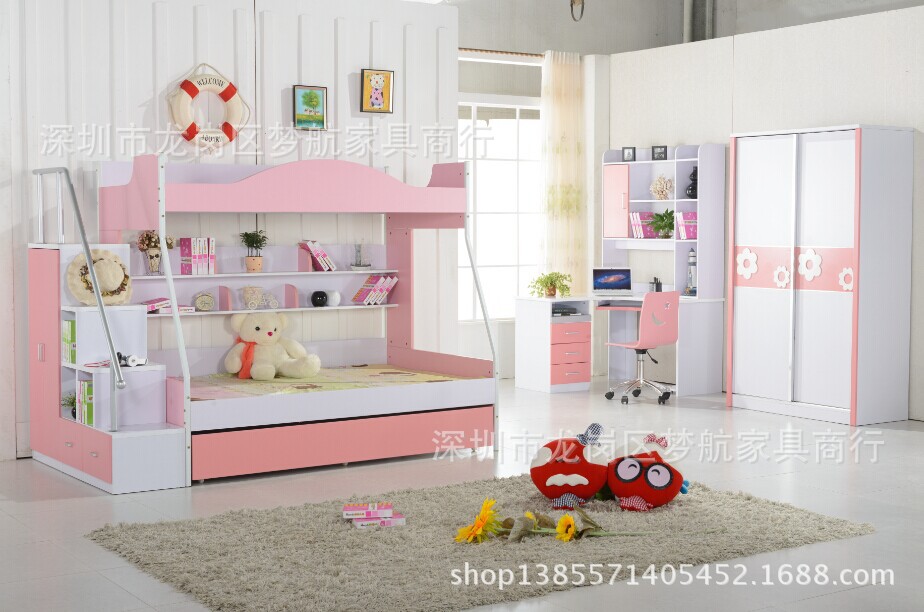 儿童单层床1.2 1.5米王子床 上下床男孩女孩儿童套房家具批发零售