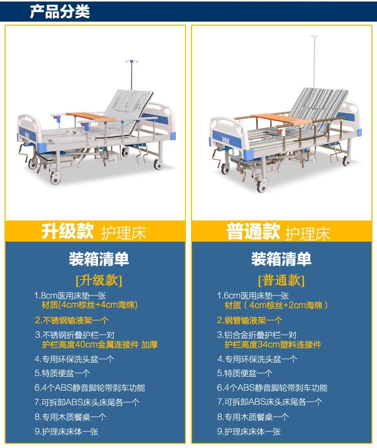 厂家供应家用A03-手动多功能护理床瘫痪床可调节翻身床病床手摇床