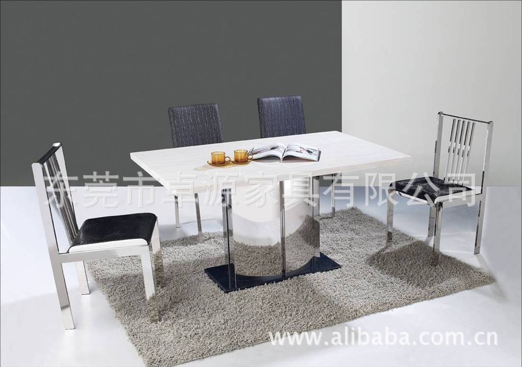 供应不锈钢架家具、桌类、不锈钢餐桌，大理石餐桌，ZY-B016