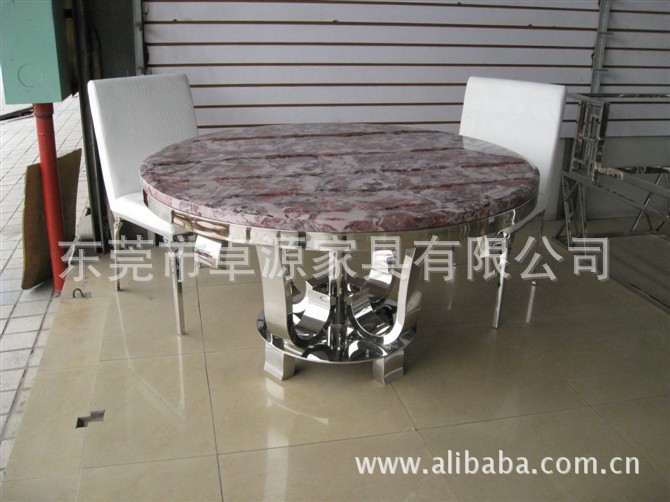 供应不锈钢架家具、桌类、不锈钢餐桌，大理石餐桌，ZY-B016