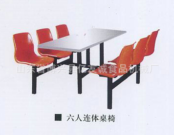 价优供应餐厅桌类用具六人连体桌椅