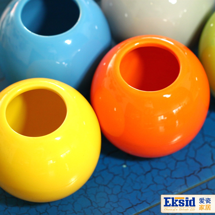 淘宝销量冠军 5色陶瓷工艺创意花瓶 立体圆球花瓶 家居饰品